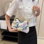 HR384 New Designed Flowers Pattern Dinner Clutch Handbag Fashion Handheld Crossbody Bag Cloth Snap Chain Dating Messenger Bag