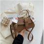 2024 Trend New High Silk Scarf Women's Handbag Solid Color Embroidery Luxury High Quality Pu Leather Hand Bags