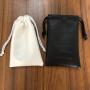 Small Embossed Soft Leather Jewelry Pouch With Embossed Logo
