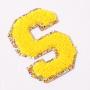 Stock Yellow New Self Adhesive 3M Backing Multi Color Chenille Letter DIY Gift Clothing Bag Patches Custom Embroidery Alphabet