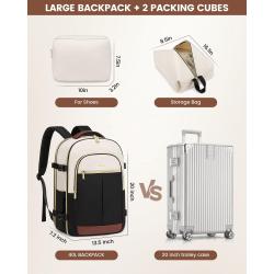 LOVEVOOK large Flight Approved 40L carry on backpack Fits 15.6 17in Laptop travel work weekender backpacks with 2 Packing Cubes