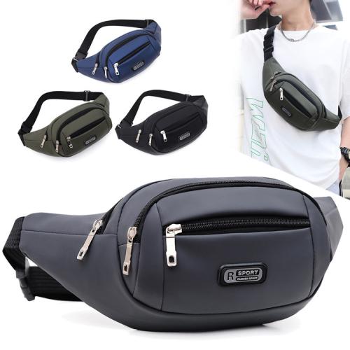 Large Capacity PU Sports Business Crossbody Fanny Pack Multifunction Waterproof Adjustable Chest Waist Bag With 5-zipper Pockets