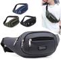 Large Capacity PU Sports Business Crossbody Fanny Pack Multifunction Waterproof Adjustable Chest Waist Bag With 5-zipper Pockets