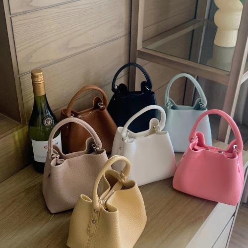 Fashion Lichee Pattern Designer Handbag Wholesale Silk Soft Leather Para Mujeres Bolso Bolsas Bucket Type Handbag Manufacturer
