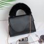 2024 Fashionable Plush Single-Strap Women's Shoulder Bag Portable Clear Sweet Ladiesh Messenger Bag Chain Foreign Trade