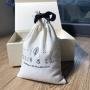 Custom Logo Printed Cotton Linen Candle Soap Pouch Eco Friendly Gift Drawstring Bag