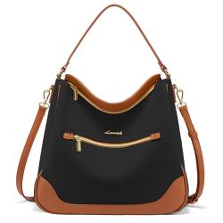 LOVEVOOK New Fashion Designer Canvas PU leather Handbags High Quality Lady Shoulder Bag Purse Large Capacity Hobo Bags for Women