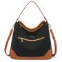LOVEVOOK New Fashion Designer Canvas PU leather Handbags High Quality Lady Shoulder Bag Purse Large Capacity Hobo Bags for Women