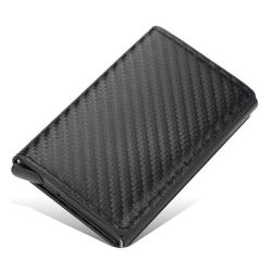 OEP001 Men's Aluminum Box Carbon Fiber Wallet RFID Blocking Pop up Card Holders Slim Credit Card Holder For Men