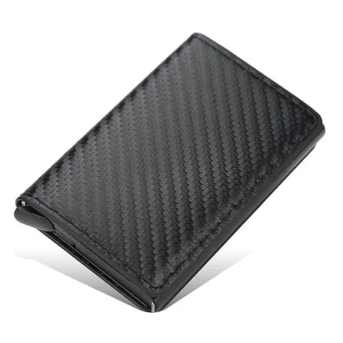 OEP001 Men's Aluminum Box Carbon Fiber Wallet RFID Blocking Pop up Card Holders Slim Credit Card Holder For Men