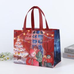 KBW641 Hot Selling Gift Packaging Bags Large Capacity Portable Folding Christmas Handbags Hot Gold Lamination Non-woven Bags