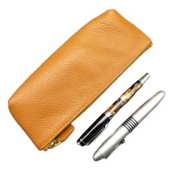 High quality leather pen holder with logo leather pen case for gift