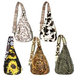 2024 Custom Printed PU Leather Shoulder Chest Bag For Fashion Women Crossbody