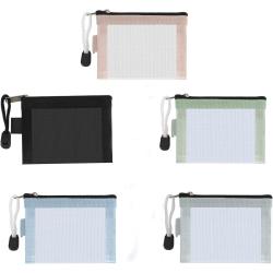 Portable Travel Makeup Cosmetic Mesh Bag Mini Nylon Mesh Zipper Bag For Lipstick, Earphone, Credit Card, Id Card