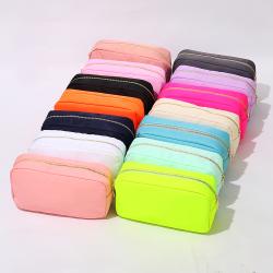 RTS No MOQ Nylon Large Cosmetic Bag Zipper Toiletries Organizer Bag For Women Girls Gift Makeup Pouch nylon bag