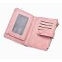 ZWY020 New Daily Women Short Wallet Fashion PU Leather Zipper Clutch Card Case Multi-Card Solid Color Lightweight Coin Purse