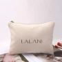 Custom Logo printing Canvas Zipper Makeup Brush Organizer Cosmetic Pouch Travel Cotton Zipper Bag