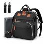 LOVEVOOK Custom Logo Unisex Diaper Bag with Changing Pad & Pacifier Holder Multifunction Quilted Travel Baby Diaper Bag Backpack
