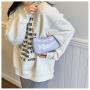 Simple fashion design solid color women's bag 2024 summer new chain sling cross shoulder bag