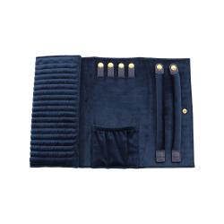 Custom logo jewelry organizer velvet jewelry roll suede jewellery pouch jewelry organizer