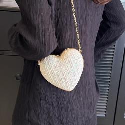 Summer heart shape diamond evening bags for party shine shoulder bags for lady clutch purses