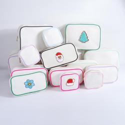 Natural Color Eco Friendly Cosmetic Bags Travel Toiletry Organizer Cotton Zipper Pouch Makeup Organizer Waterproof Canvas Pouch