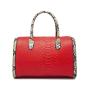 2024 Custom Snake Vegan Leather Boston Bag Handbag For Women Ladies Vintage Purse