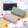 ZWY269 Customizable Women Tri-fold PU Leather Long Wallet Fashion Solid Color Clutch Bag Wholesale New Waterproof Money Clip