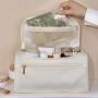 Hot Selling Portable Waterproof Makeup Storage Bag Large Capacity Travel Toiletries Bag Pu Leather Wash Bag