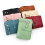 LOW PRICE Hot Selling Retro Embroidery Thread Wallet Short Buckle Wallet Pure Color Zipper Coin Purse Wallet For Girls