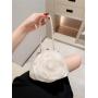 popular purses ladies imitated silk pearl handle big white flower evening bags clutches for bridal wedding sac tendance 2024