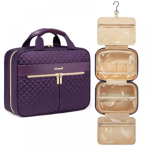 Waterproof Multi Pocket Travel Makeup Bag with Hanging Hook Travel Essentials Cosmetic Bag Travel Organizer Toiletry Bag Women