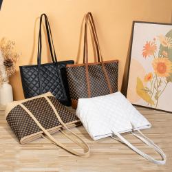 Trendy Ladies PU Shoulder Hand Bag Fashion Large Capacity Custom PU Leather Tote Bag Handbag