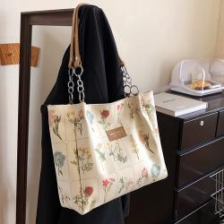 Handbag Manufacturer Customize European Market Big Bags for Women Cartoon Pattern Large Capacity Womens Canvas Tote Bag Plain