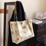 Handbag Manufacturer Customize European Market Big Bags for Women Cartoon Pattern Large Capacity Womens Canvas Tote Bag Plain
