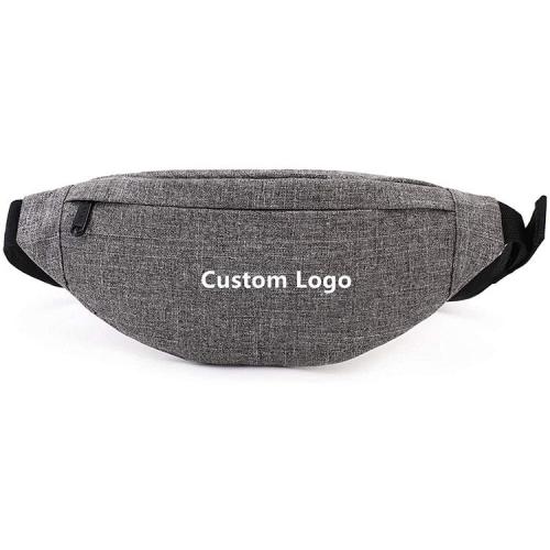 Gelory Wholesale Custom Logo PU Leather Fanny Pack Fashion Travel Chest Waist Bag With Headphone Hole