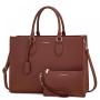 LOVEVOOK OEM custom fashion luxury high quality leather women laptop tote bag for work 15.6 inches business work office handbags