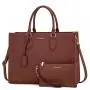 LOVEVOOK OEM custom fashion luxury high quality leather women laptop tote bag for work 15.6 inches business work office handbags