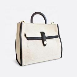 Fashion Woman Canvas Designer Handbags Color Matching Casual Tote Bag Functional Shopper Bag