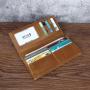 High Quality Vintage long leather wallets for men crazy horse leather bifold wallet Card Slots Bag Cash Clip Wallets For man