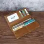 High Quality Vintage long leather wallets for men crazy horse leather bifold wallet Card Slots Bag Cash Clip Wallets For man