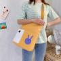 Custom Logo Wholesale Korean Style Women's Canvas Messenger Bag Simple Large Capacity Portable Shopping Bag Student Shoulder Bag