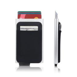 Factory direct pop up wallet card holder metal case case rfid aluminum card holder case