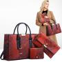 2023 New PU Women Handbags 3 Piece Big Capacity Ladies Clutch Bag Handbag Set Walle