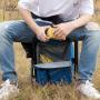Multifunctional Folding Fishing Blue Cooler Backpack Camping Chair Stool Backpack with Cooler Insulated Picnic Bag