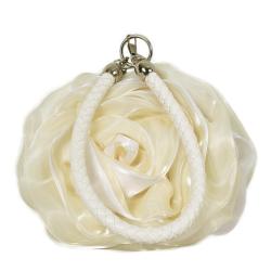 HR332 Rose Blossom Silk Bridal Wedding Dinner Clutch Bag Cute Mini Round Jewelry Handheld Women's Bag Small Coin Holder Bag