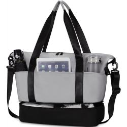 Gelory Large Capacity Travel Sport Bag Portable Gym Yoga Swimming Travel Weekender Duffel Bags with Shoe Compartment
