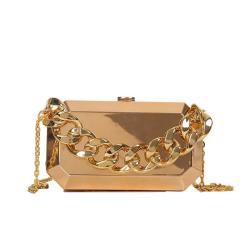 Party Dinner Bag Chains Single Shoulder Square Bag Silvery Purse Handbag Woman Wallet Envelope Dress Bags Bolsa