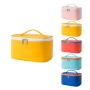 Gelory Custom Private Label Waterproof Large Cosmetic Case Organizer Pu Leather Zipper Cosmetic Organizer Box