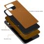 Caja Del Telefono De Cuero Genuino Customized Luxury Pebbled Leather Mobile Cell Phone Case Back Cover For Iphone 13 14 Pro Max